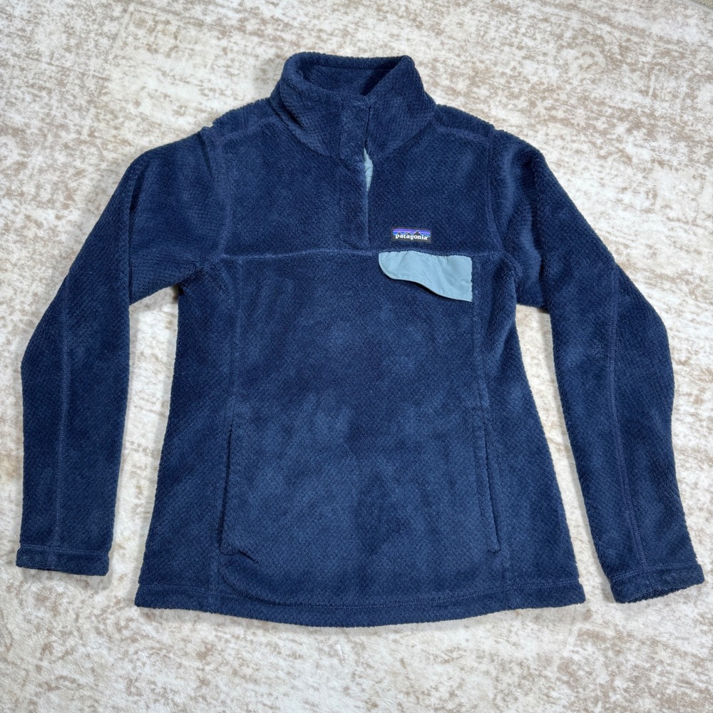 Patagonia Re-Tool Snap-T Pullover Womens Small Navy Blue Excellent Fleece Jacket